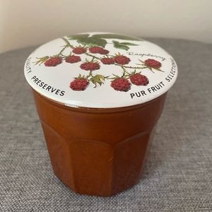 Vintage French Stoneware Preserve Jar with Lid